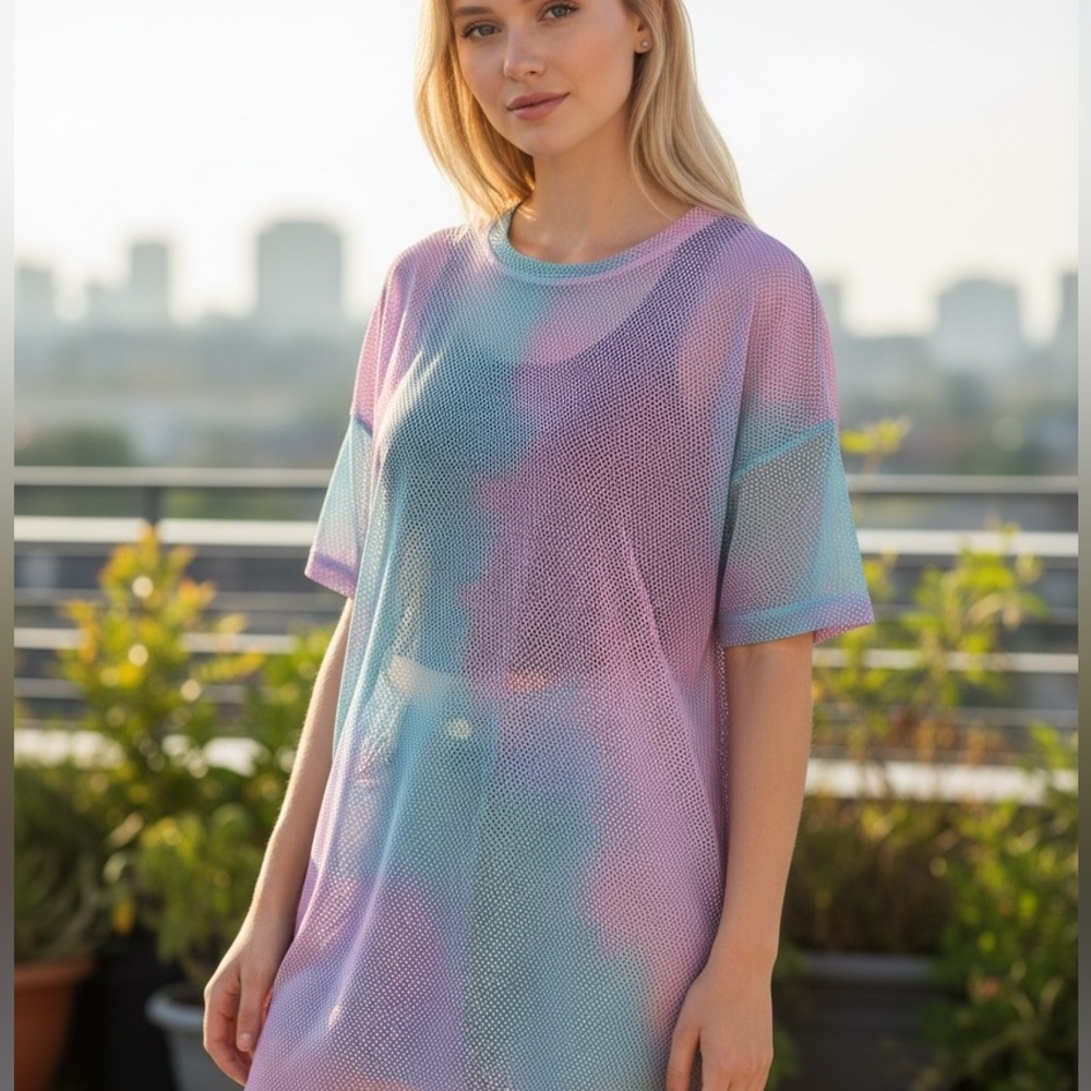 SHEIN Pastel Mesh Top large kawaii